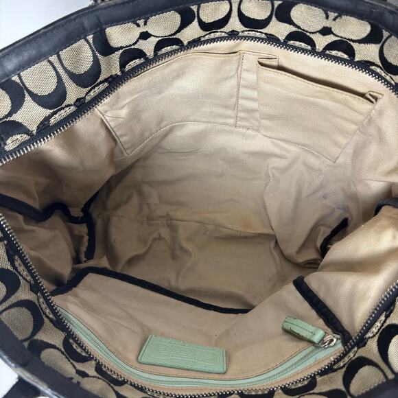 Coach Signature Stripe Medium Zip Top Tote (23465) - Picture 5 of 8